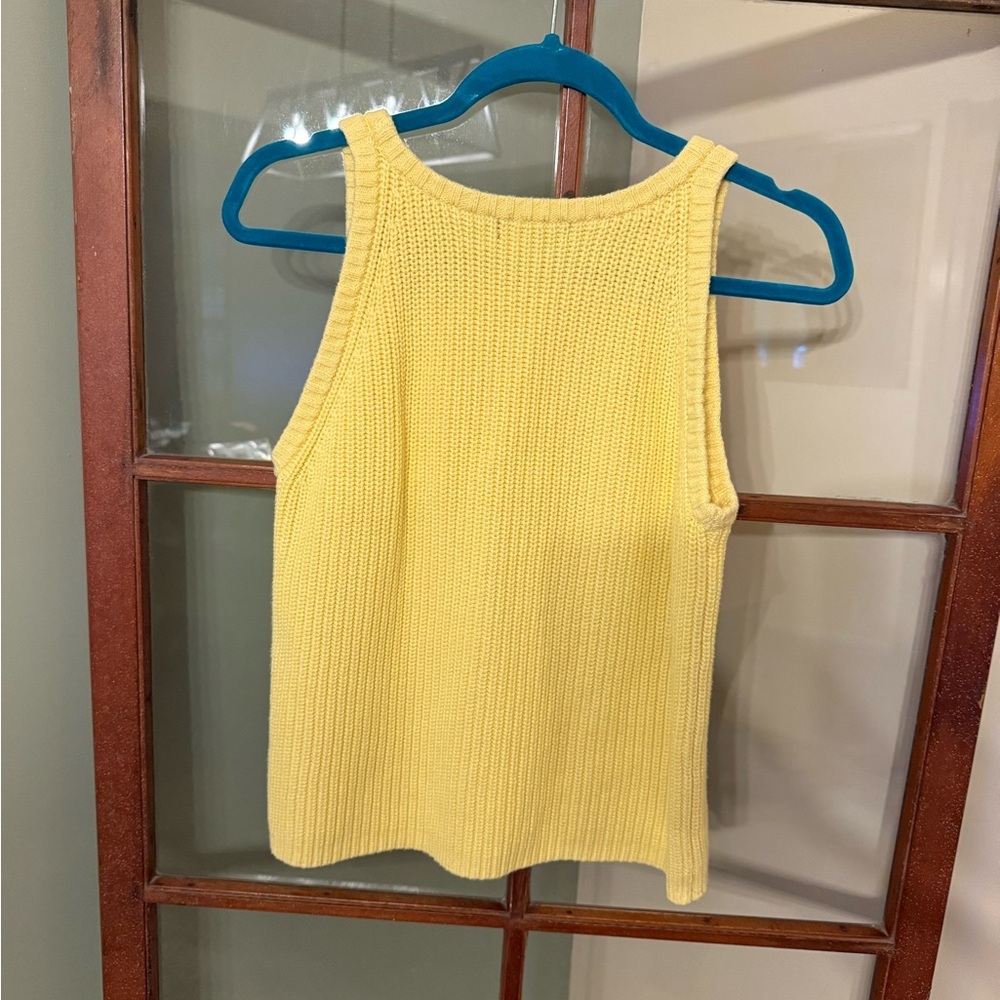 525 America Sunny Yellow Cable Knit Tank Top - Size Small - Picture 3 of 4
